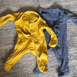 Magnetic Me Footed One-Piece Pajamas in Yellow and Gray